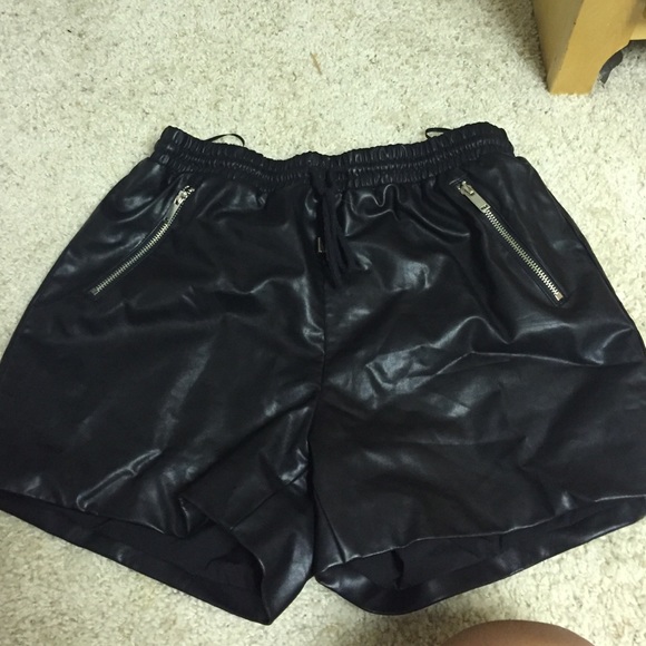 Black leather shorts (only worn once)