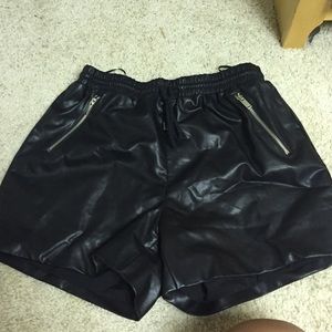 Black leather shorts (only worn once)
