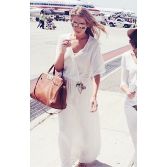 Zara Embellished White Maxi Dress 🌺