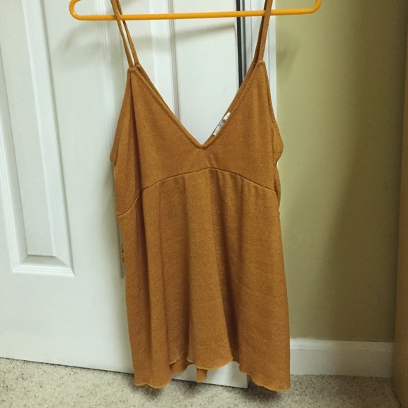 Gold flowy tank top