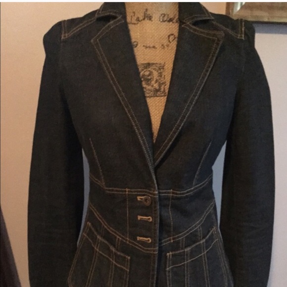Dark Blue, Jean Jacket, Cache Blazer (Size-4)