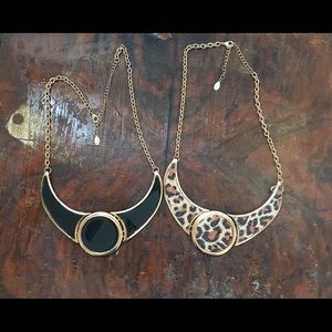 Aldo necklaces. Black & Leopard style necklaces.