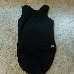 Plain black GK gymnastics leotard