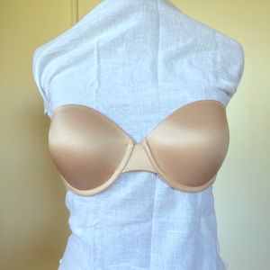 Beige Strapless Push-Up Bra