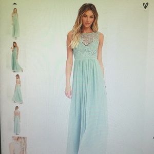So Far Gown Sage Green Lace Maxi Dress