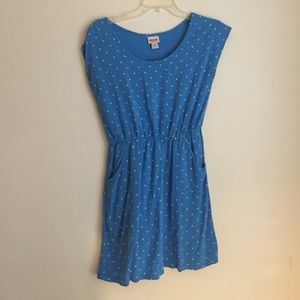 Blue with green polka dots dress