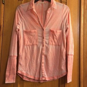 Coral red Alternative apparel button down shirt