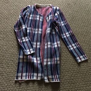 Sheinside Plaid open cardigan