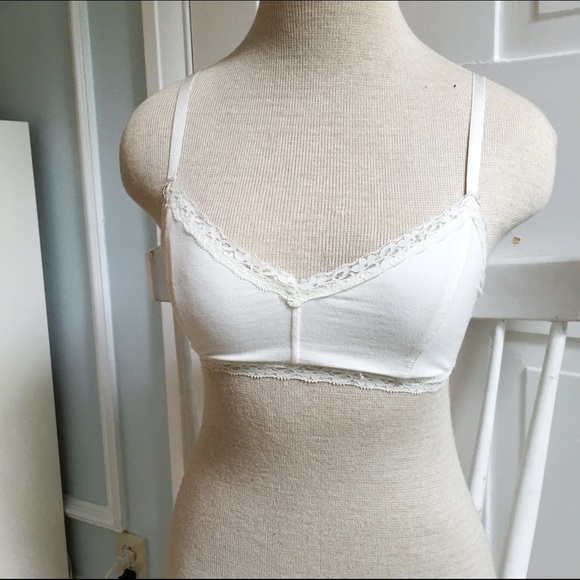 Lilu White Bralette With Lace Edges