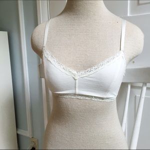 Lilu White Bralette With Lace Edges