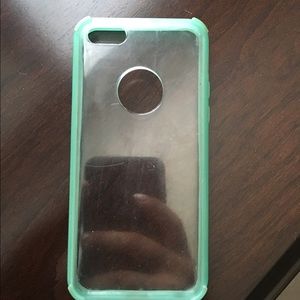 Bumper iPhone case with clear backing
