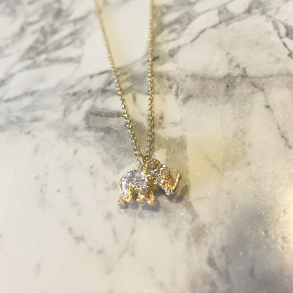 kate spade pave elephant necklace