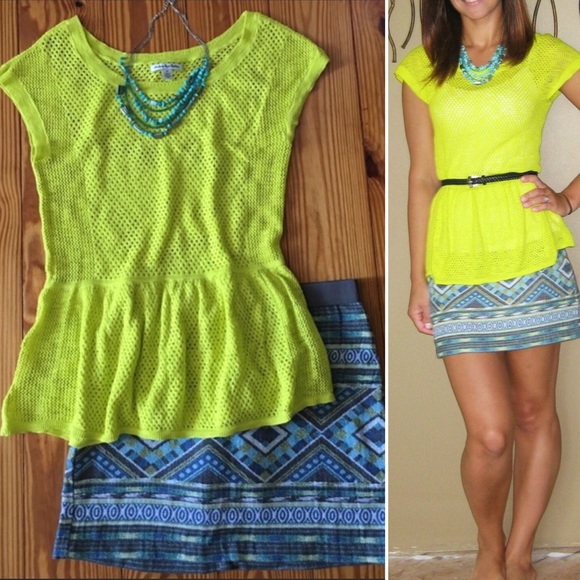 American eagle neon yellow top