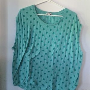 🌻Gap Teal Polka Dot Dolman Tunic Top  Size L🌻