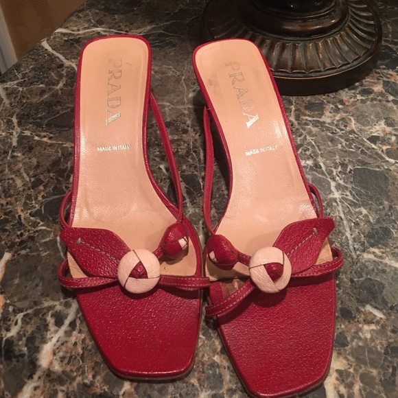 Prada square heel sandals