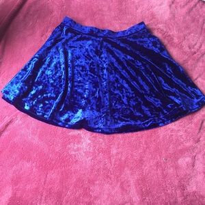 Blue velvet skirt