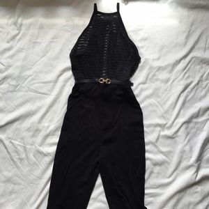 Black Mesh Jumpsuit