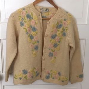 vintage wool embroidered sweater