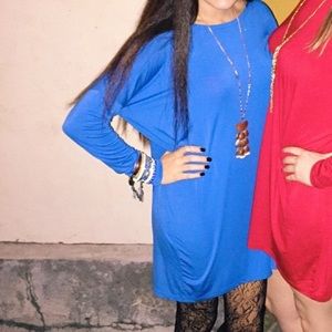blue piko dress
