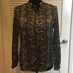 MIchael Kors reptile and chain adorned blouse