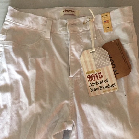 High waisted white jeans