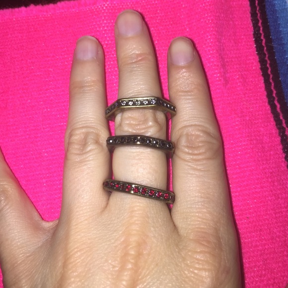 Jewelry - Set of 3 octagon shape rings .