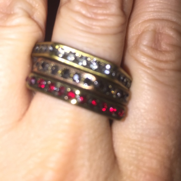 Set of 3 octagon shape rings . - Picture 2 of 3