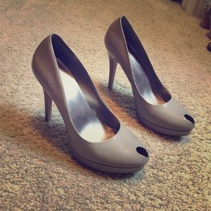 Grey peep toes