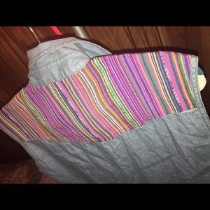 Jean sleeveless jacket