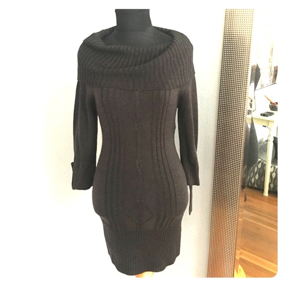 Charcoal grey sweater dress