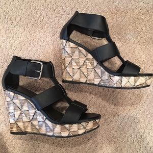 Black Cage Wedges
