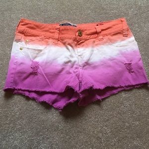 Ombré tie dye shorts
