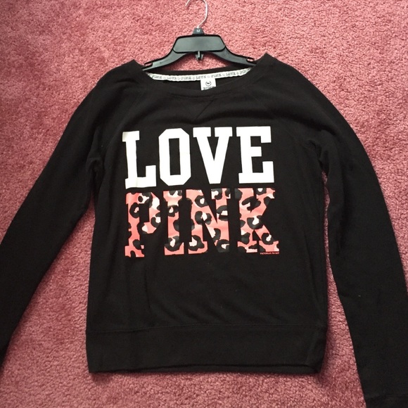 Victoria's Secret PINK black long-sleeve crew neck