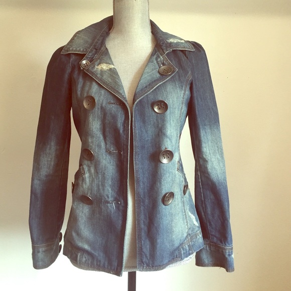 SOLD---SugarFly Nordstrom Denim Distressed Blazer