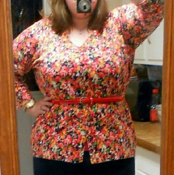 Isaac Mizrahi Live Abstract Floral Cardigan