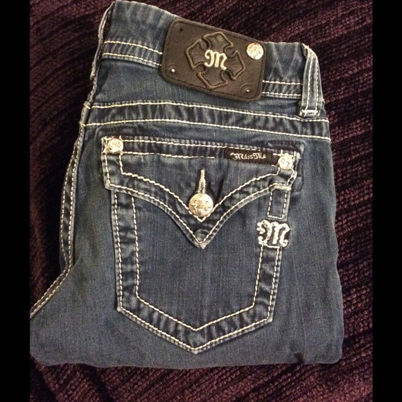 Miss Me Denim - Miss Me Thick Stitch Button Pocket Skinny Jeans