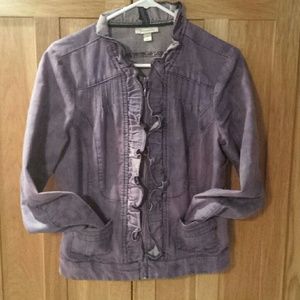 Distressed jean jacket