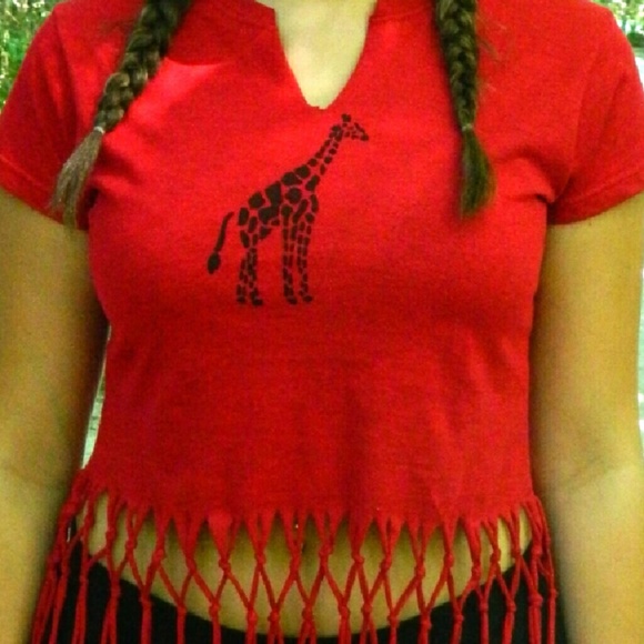 Fringed giraffe tee