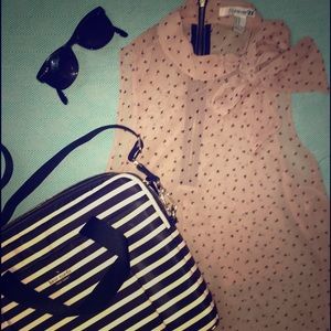 Light pink chiffon top with neck tie