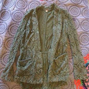 Free people green lace jacket