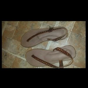 Brown real leather sandals from Jamaica