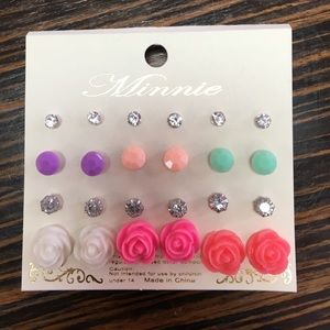 NEW Colorful Flower & Stud Earring Pack