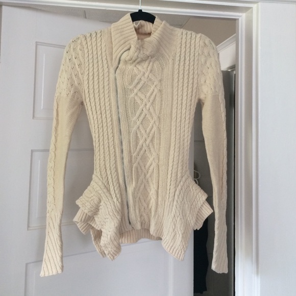 BCBGMaxAzria Sweaters - Bcbg "Zanzi" moto jacket sweater