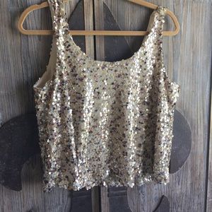 Delia's Gold Sequined Midi Tank Top