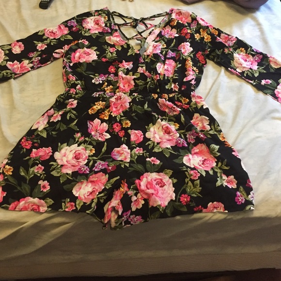 Plus size floral romper
