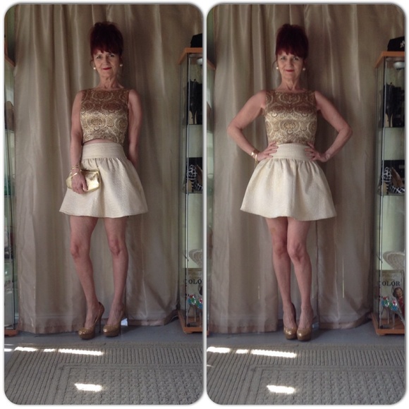 Vintage Dresses & Skirts - 2 PC SKIRT & CROP TOP BUNDLE