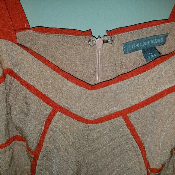 CORAL/ORANGE STRUCTURED DRESS - Picture 2 of 3