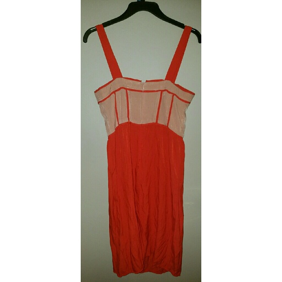 CORAL/ORANGE STRUCTURED DRESS - Picture 3 of 3