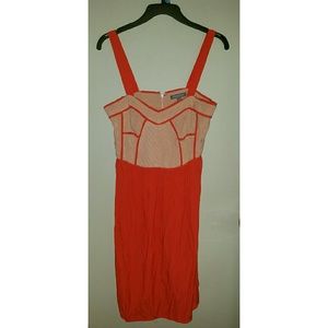 CORAL/ORANGE STRUCTURED DRESS