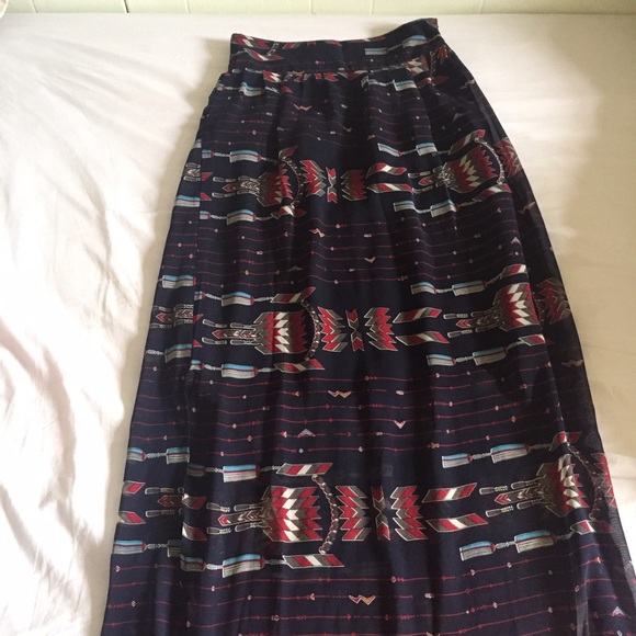 Nu New York Tribal Print Maxi Skirt